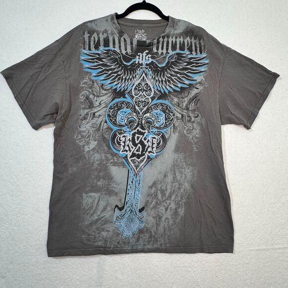 Chemistry Large Graphic Print Affliction Series Y2K Short-Sleeve Shirt X-Large - Picture 1 of 5